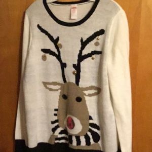 Holiday Time Reindeer Ugly Christmas Sweater XL